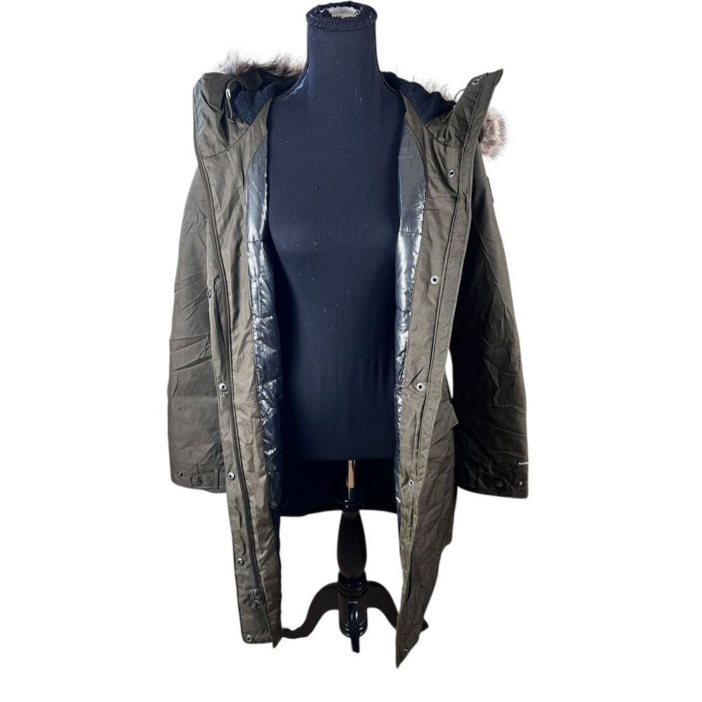 Columbia Woman's S Suttle Mountain Long Insulated Jacket Olive Green Omni-Heat - Picture 3 of 11